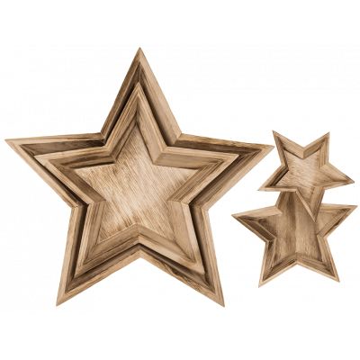Out Of The Blue, Christmas Wooden Star Plate, Set Of 2