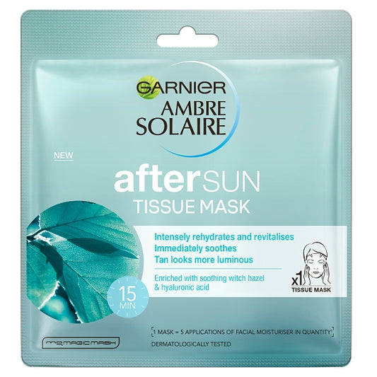 Garnier, Ambre Solaire After Sun Tissue Mask With Soothing Witch Hazel&Hyaluronic Acid