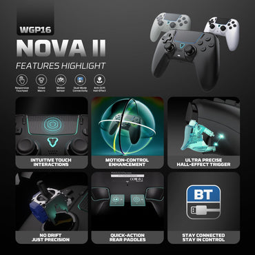 Fantech, Wgp16 Nova Ii Wireless Multi-Platform Gamepad ? Dual Mode, Vibration, Motion Controls, 10H Battery, Available in Different Colors
