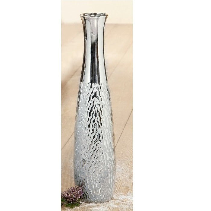 Ceramic Silver Bottle Vase 60 Cm