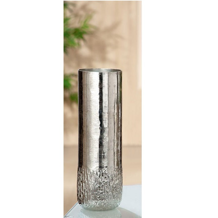 Aluminum Silver Vase 29 Cm