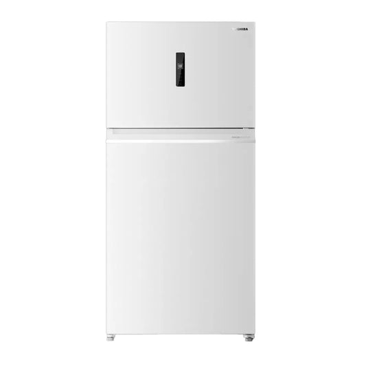 Toshiba 26 Cu. Ft. Top Mount Refrigerator with Inverter, White Glass Finish, GR-RT735WE-PMFJ(W)