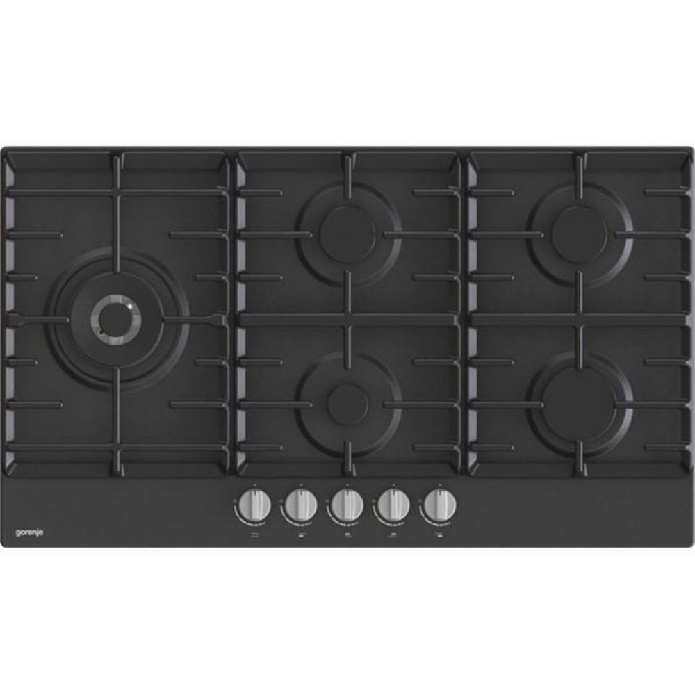 Gorenje, Hob 90 Cm 5 Gas Burners Safety Cast Iron Black