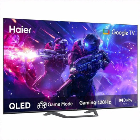 Haier, TV 65' Qled Google TV , 4K , UHD , Smart , 120Hz , Chrome Cast Built In , Quantum Dot , 2G+32G Metal Fll Screen 4 Hdmi, 2Usb Bluetooth, HAE-H65S80EUX