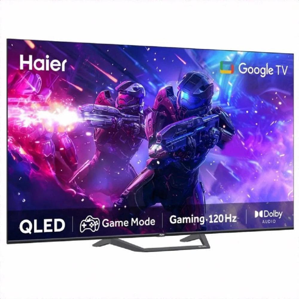 Haier, TV 75' Qled Google TV , 4K , UHD , Smart , 120Hz , Chrome Cast Built In , Quantum Dot , 2G+32G Metal Fll Screen 4 Hdmi, 2Usb Bluetooth, HAE-H75S80EUX