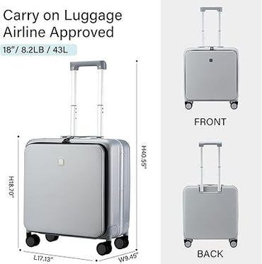 Hanke, 24 Inch Checked Luggage With Spinner Wheels Pc Hard Suitcase Top Open Aluminum Frame Tsa Luggage Rolling Suitcases For Travel Woman Men.(Grey)
