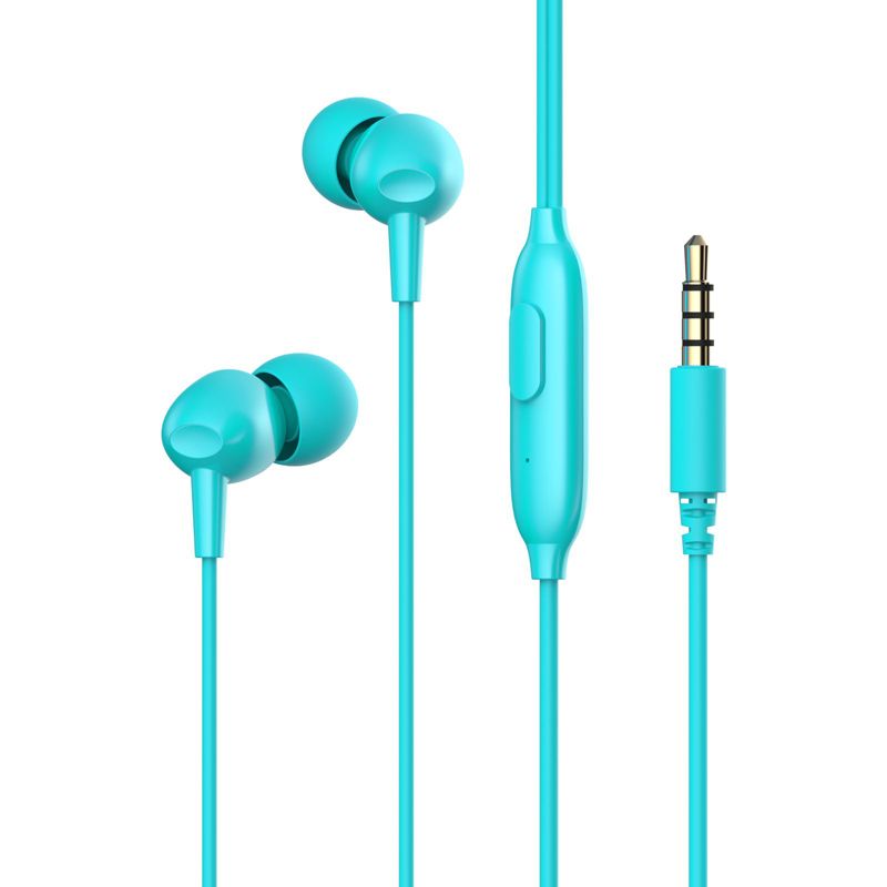 Havit, Wired Earphone With Microphone, E48P, Cyan
