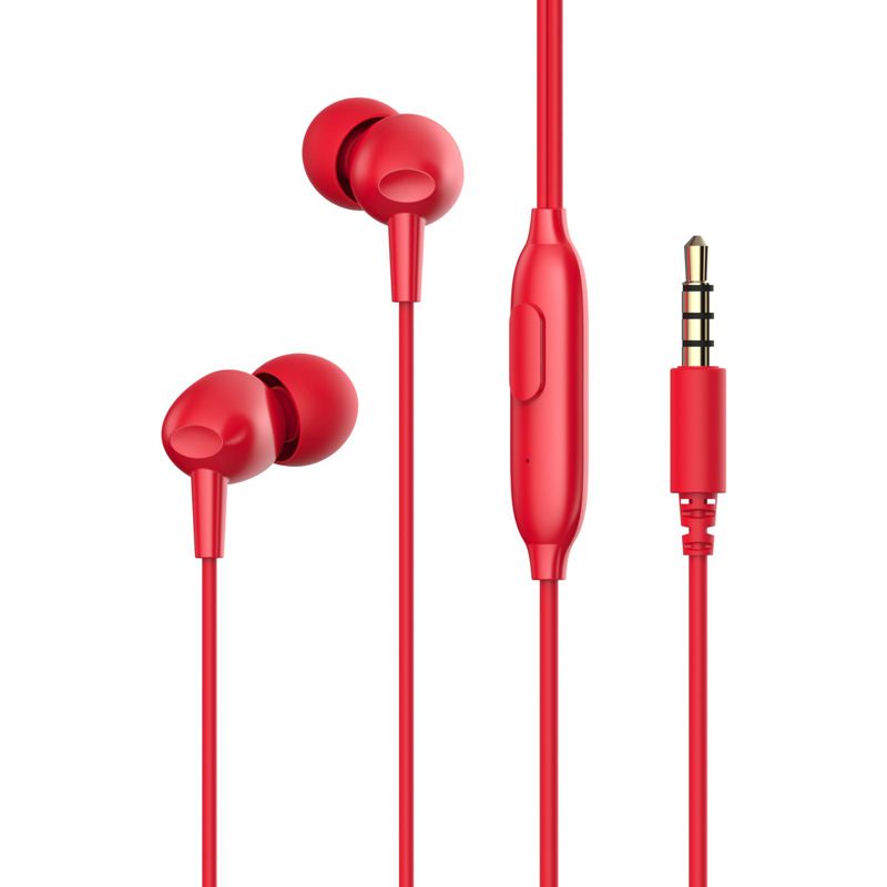 Havit, Wired Earphone With Microphone, E48P, Red