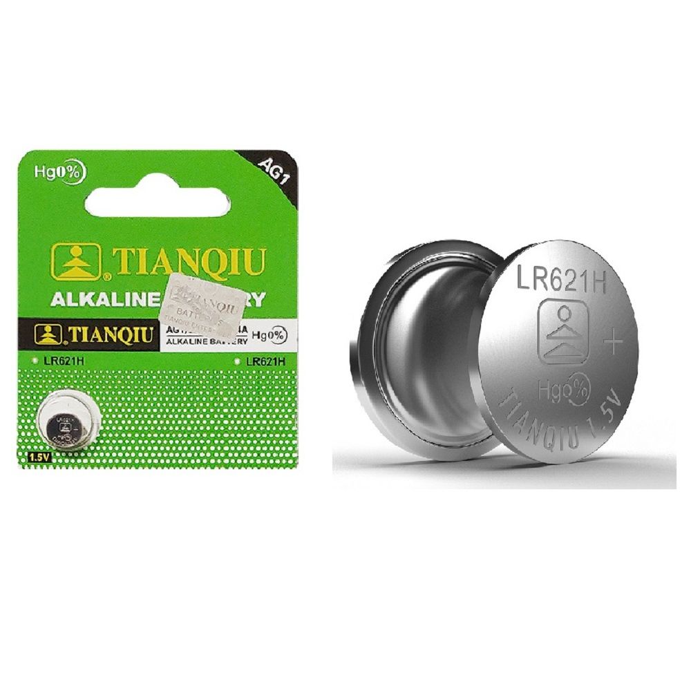 Tianqiu, Alkaline Button Cell Battery 1.5 Volt for Watches, Cameras LR621H, AG1 Pack of 10 - 364