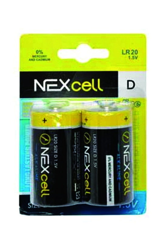 Alkaline, Nexcell Size D Alkaline Battery 1.5 Volt Pack Of 2 Lr20