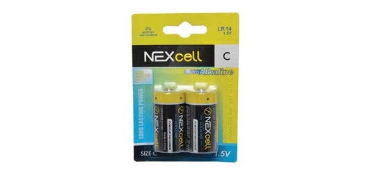 Alkaline, Nexcell Size C Alkaline Battery 1.5 Volt Pack Of 2 ? Lr14