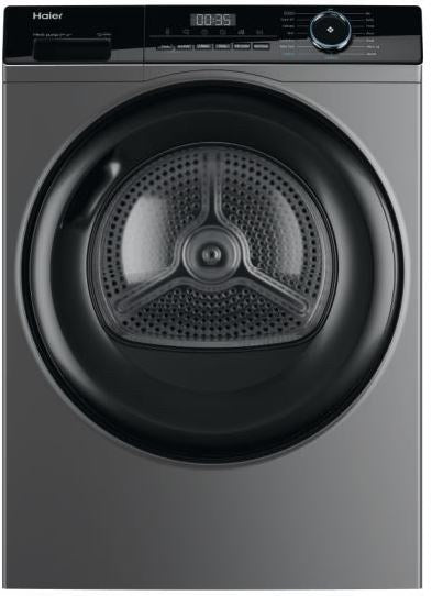 Haier, Hd100-A2939S 10 Kgs Heat Pump Dryer, 15 Programmes,Anthracite, Black Door