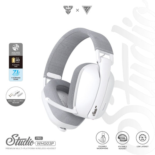 Fantech, Studio Pro Whg03P, Premium Wireless Headset, 4 Mode: Wired Usb Port, Bluetooth, Wireless Strikespeed & 3.5Mm Jack