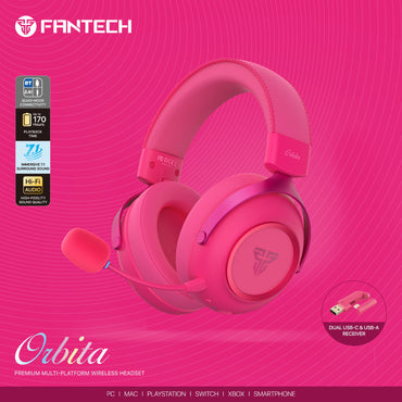 FANTECH ORBITA WHG07 Orbita 7.1 Wireless Gaming Headset: 170H Battery, AI Noise Canceling Mic, Quad-Mode Bluetooth