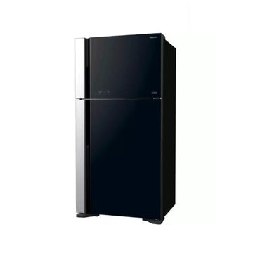Hitachi Top Mount Refrigerator 760 liters, Inverter Compressor,183.5×85.5x74cm, Glass Black, RVG760PK71GBK