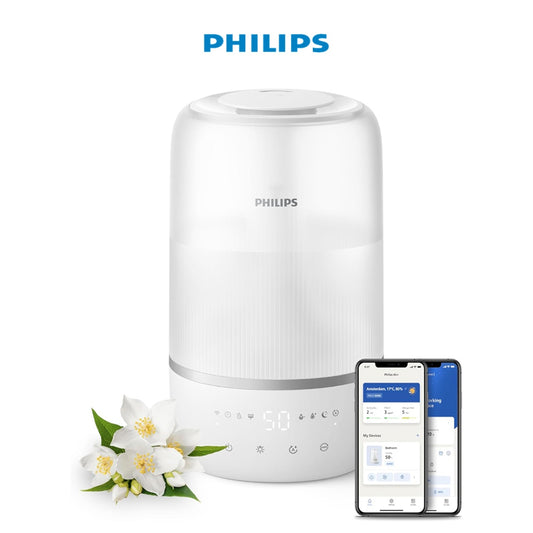 Philips, Smart Humidifier - Compact But Powerful With Skyhigh Mist, Up To 32 Hours Runtime, 3L Water Tank Refill, Silent With Sleep Mode And Night Light, For (Bedroom) Rooms Up To 38 M? (Hu1509/00)