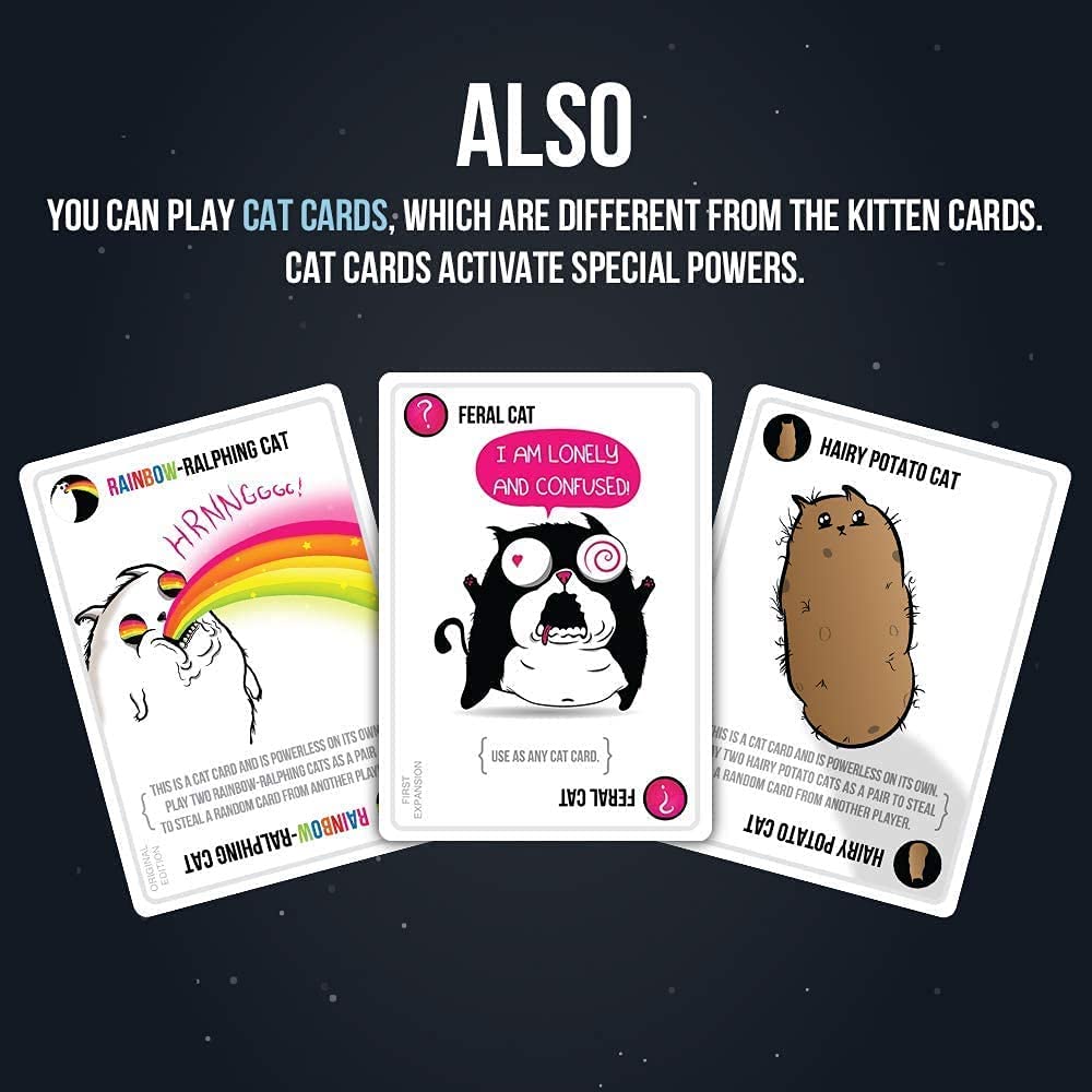 Imploding Kittens, Expansion Set - A Russian Roulette Card Game, Easy Family-Friendly Party Games - Card Games For Adults, Teens & Kids - 20 Card Add-On