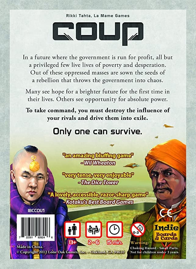 Indie Boards and Cards Coup (The Dystopian Universe)