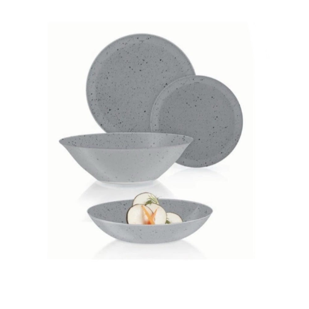 Luminarc, Ingmar Grey Dinner Set 19 Pieces Glass Tableware