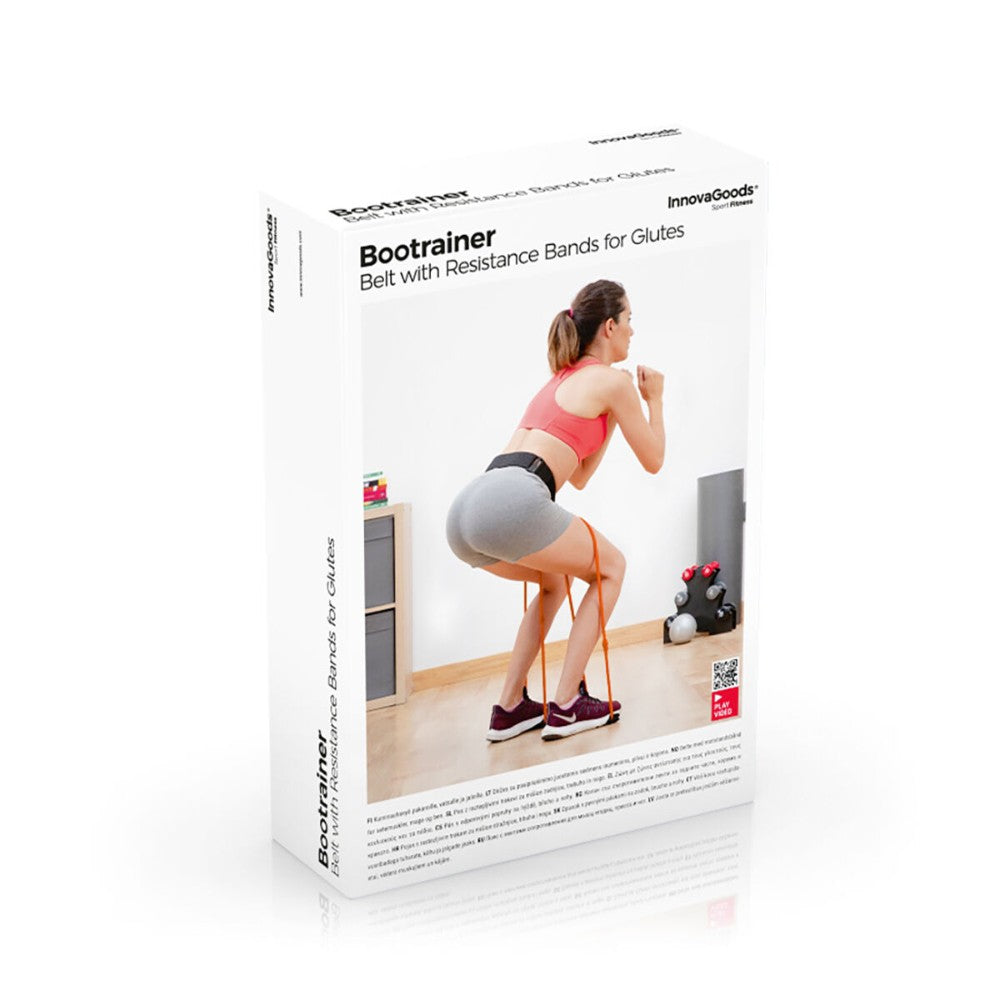 InnovaGoods, Belt With Resistance Bands For Glutes And Exercise Guide Bootrainer, V0103038