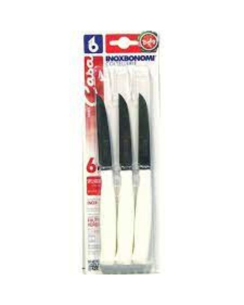 Inox Bonomi, Serie Casa Biv 6 Peeling Knife Cm. 9 White Peeling Italian Knives