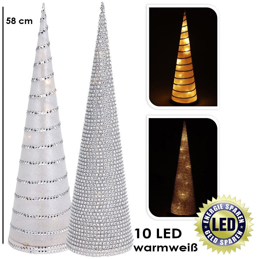 Itemz, 58cm Christmas Tree Light Holographic Cone 10 LED