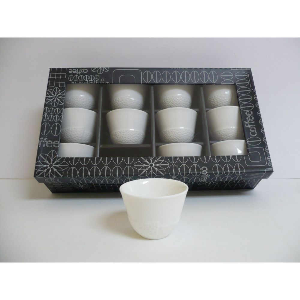 La Perla, 12Pcs Cawa Cups White Porcelain Set