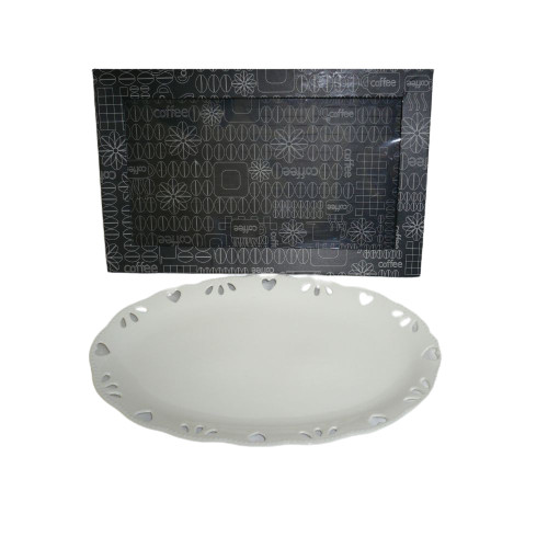 La Perla, Porcelain Dish Embossed 36.3X22.5X2.4Cm