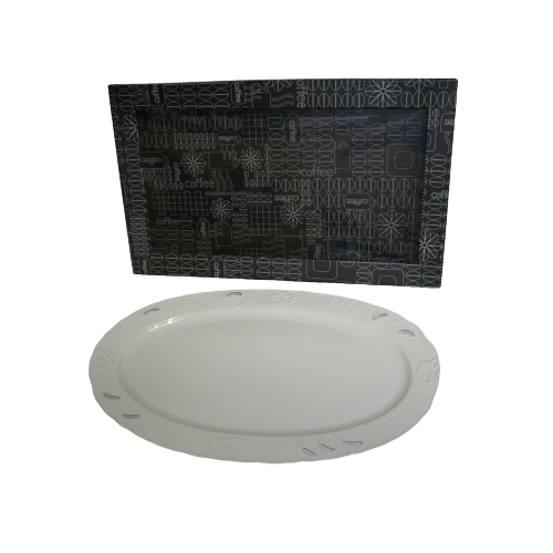 La Perla, Porcelain Dish Embossed 42.3X25.2X2.3Cm
