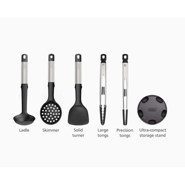 Joseph Joseph Elevate Fusion 5-Piece Stainless-Steel Utensil Set With Compact Stand , JOSE-10568