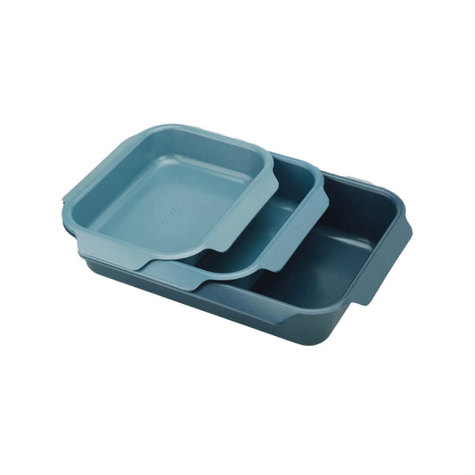 Joseph Joseph Nest Oven 3-Piece Nesting Non-Stick Roasting, High Quality Carbon Steel Construction, Durable Dual-Layer Non-Stick Coating, JOSE-45060