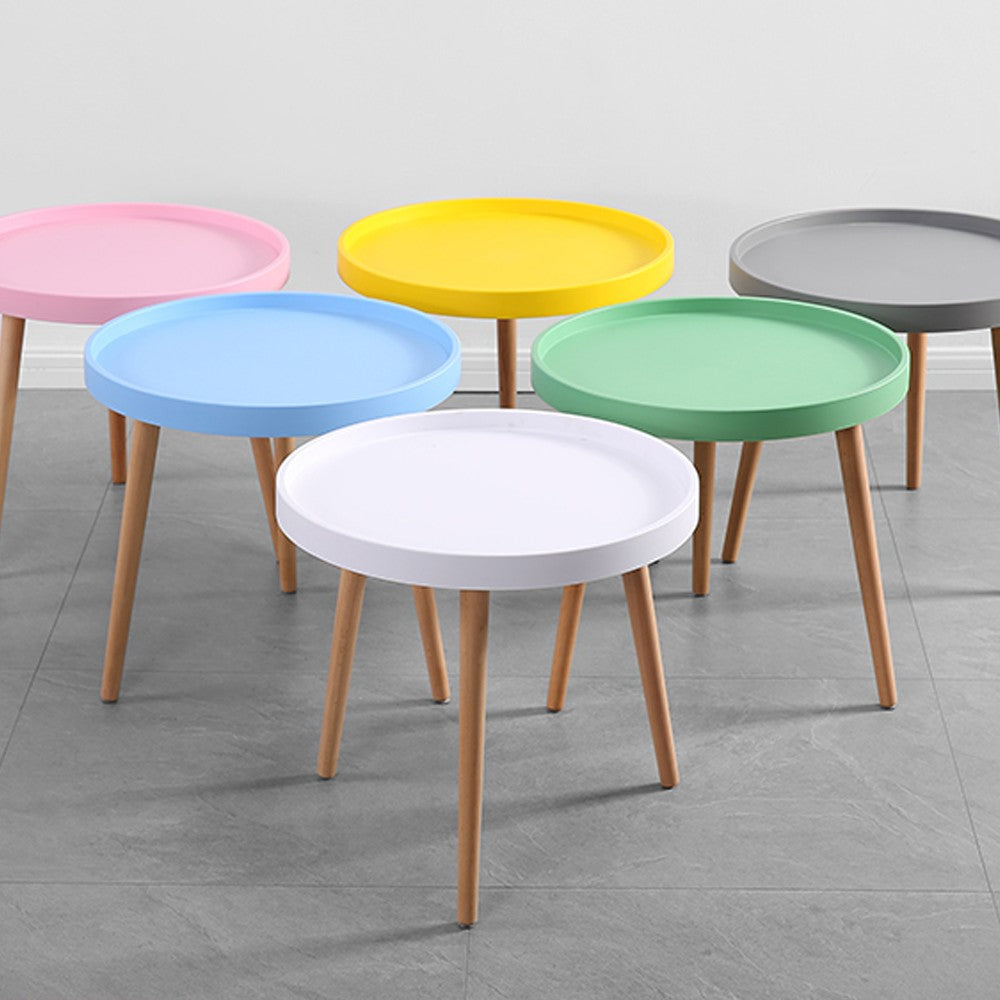 Cool Gift, Side Table with Solid Wood Legs, Available in Different Colors