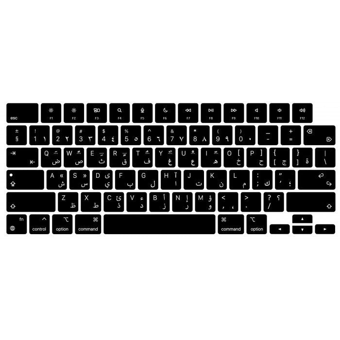 Keyboard Protector Premium Keyboard Film Eng/Arabic Black For Macbook, Available in Different Sizes