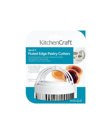 Kitchencraft, Set Of Three Fluted Pastry Cutters
