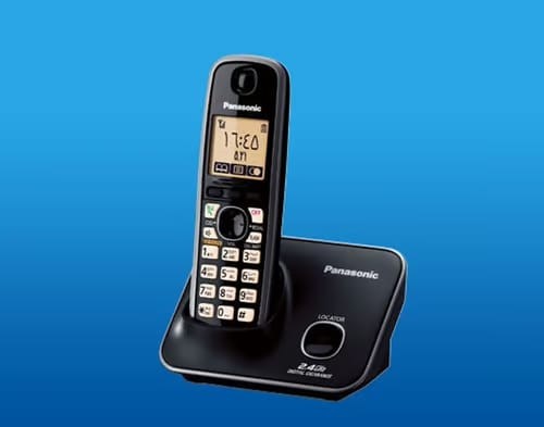Panasonic, Kg-Tg3711Bx Digital Cordless Phone Hands Free Speakerphone On Handset Night Mode Disable Ringtone During Night Secure Grip Handset 100 Name & Number Phonebook