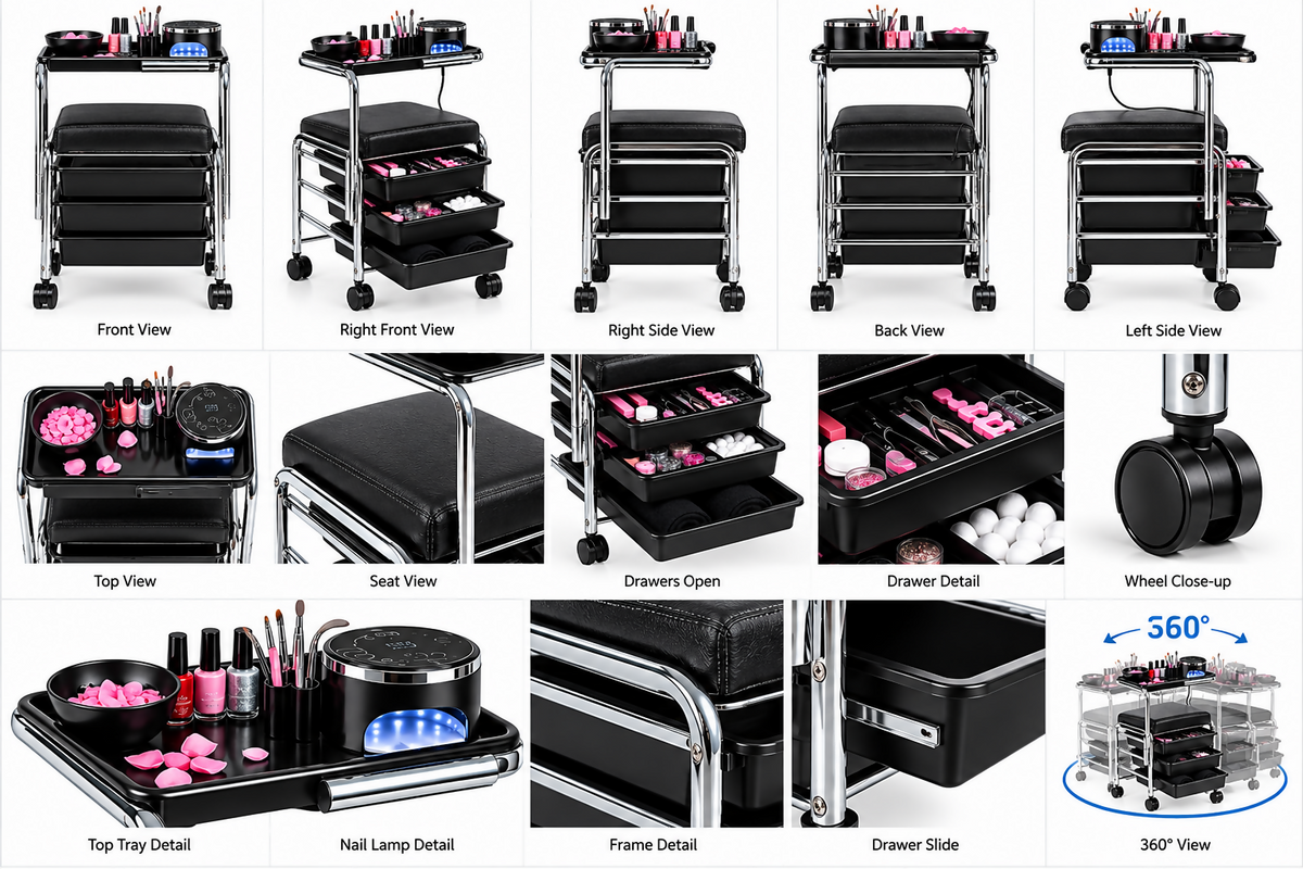 Salon And Spa Pedicure And Manicure Tools Trolley For Beauty Salons, 602160057935