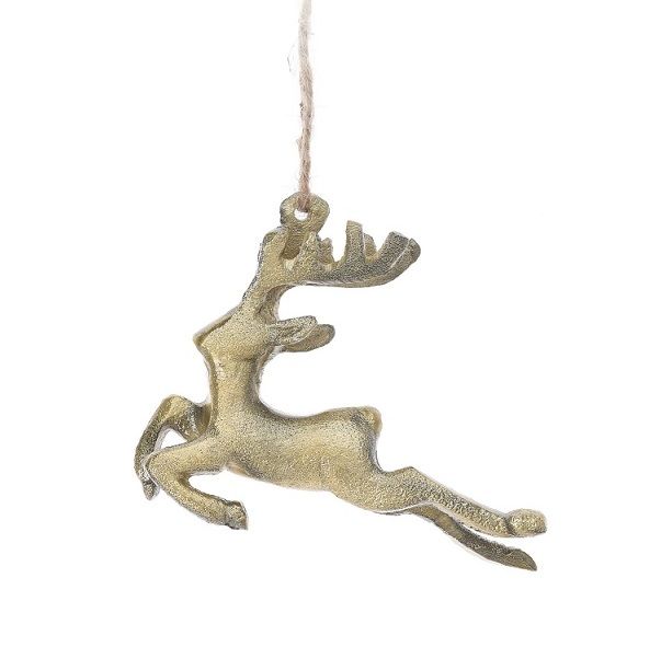 Itemz, Gold Reindeer Flying Christmas Tree Ornament