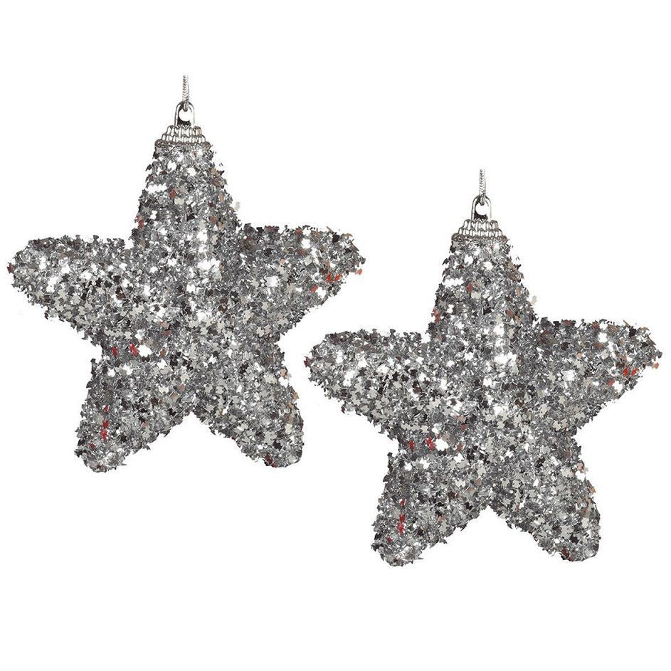 Itemz, Set Of 2 Hanging Decoration Stars 14Cm