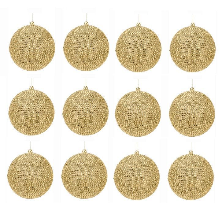 Itemz, Set Of 12 Christmas Balls 35Mm Gold