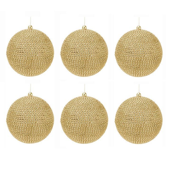 Itemz, Set Of 6 Christmas Balls 55Mm Gold