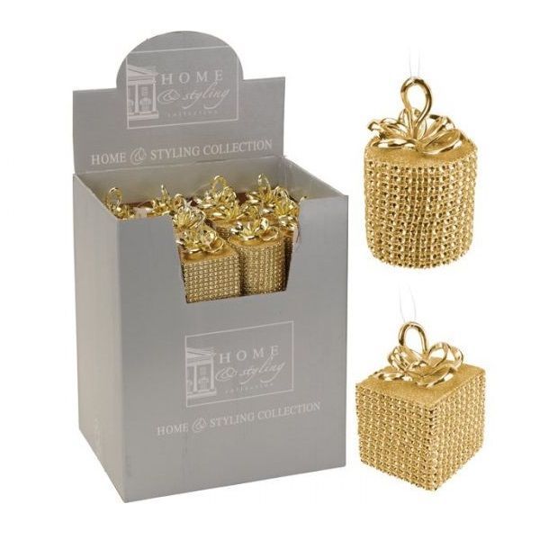 Itemz, Hanging Deco Gift 10Cm Gold 1 Piece