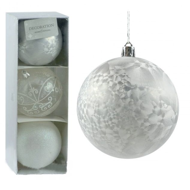 Itemz, Set Of 3 Christmas Balls 8Cm, Available in Different Colors
