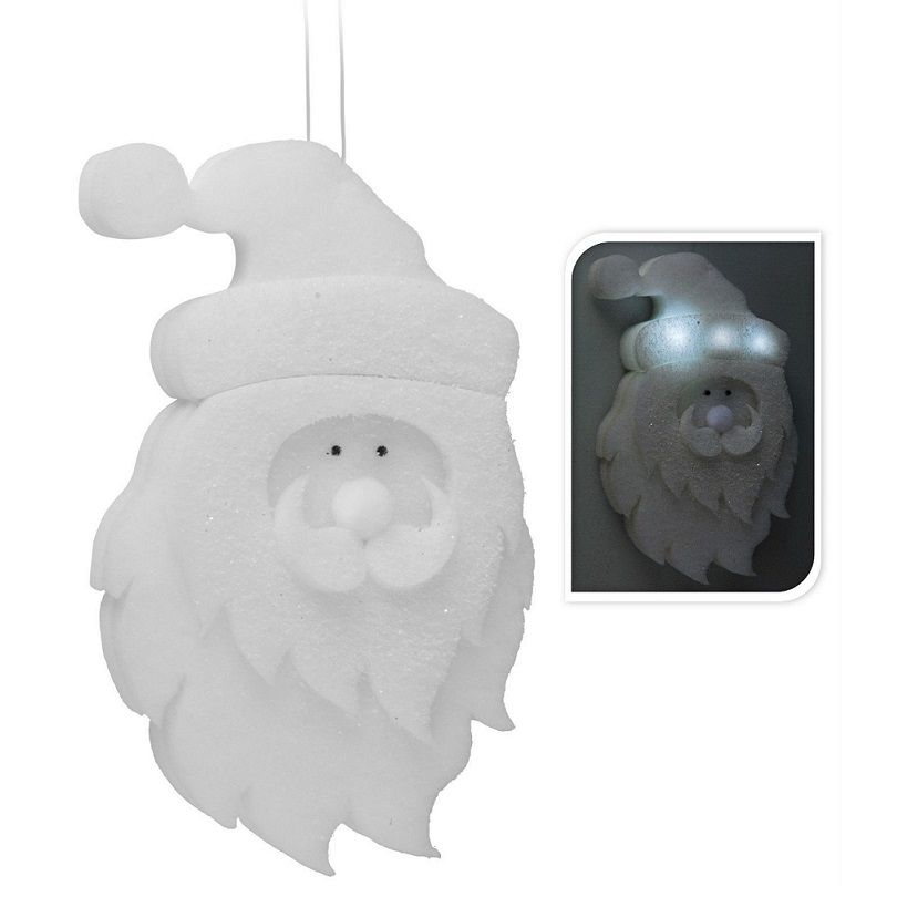 Itemz, Hanging Decoration Santa Claus With Led Light White, Available in Different Sizes