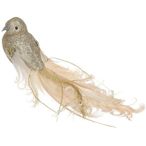 Itemz, Bird On Clip 22Cm Champagne