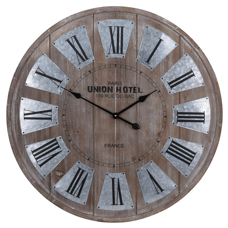 Itemz, Wooden Wall Clock 80 Cm