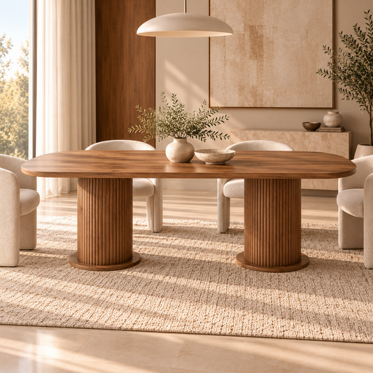 Valencia Fluted Wood Dining Table | MASA-201