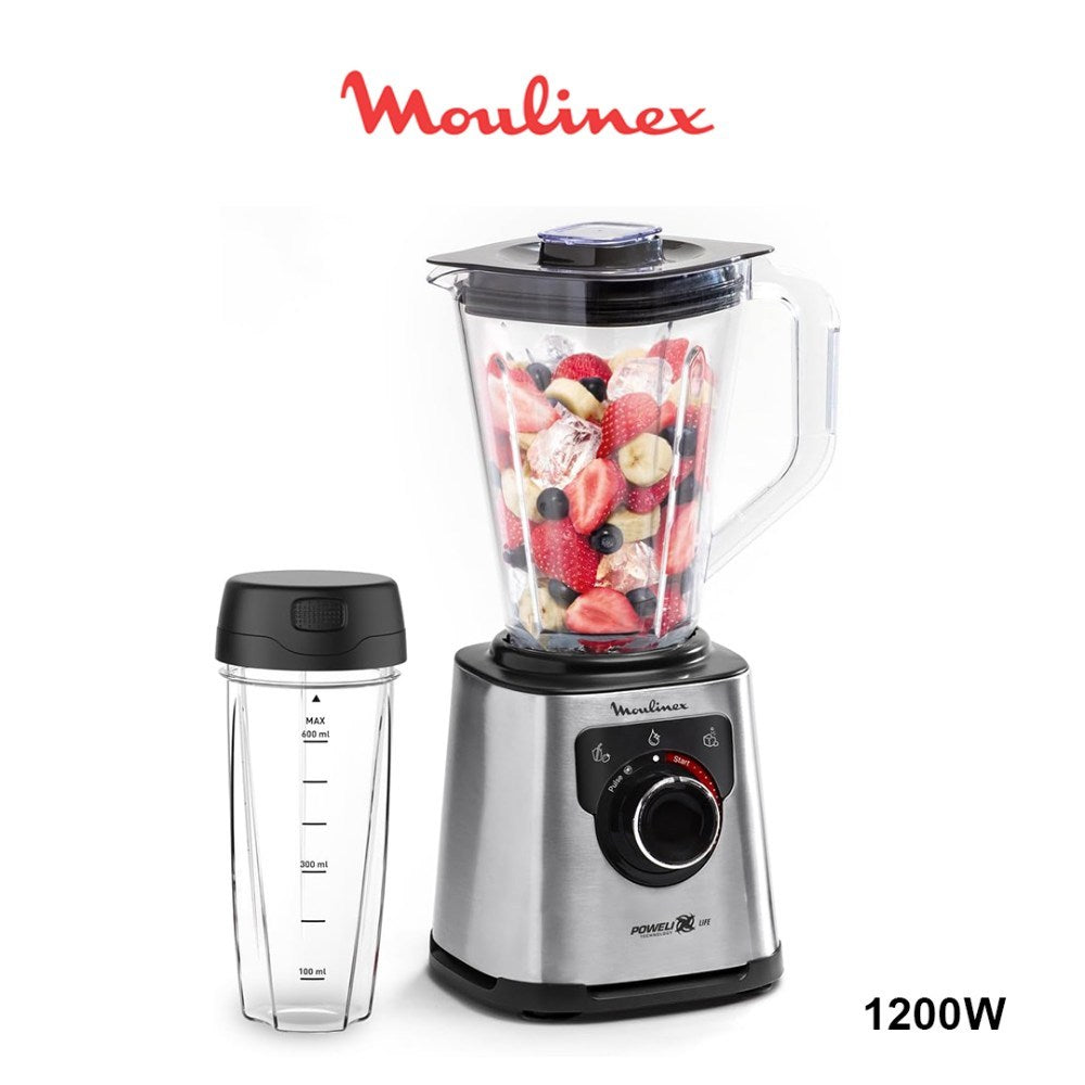 Moulinex, Blender | Perfectmix |High Speed 2 L Blender Smoothie Maker | Mixer | 1200 W | 4 Auto Programs | Light And Unbreakable Jar | Powerful Blending | 600 Ml Bottle |Lm88Hd27