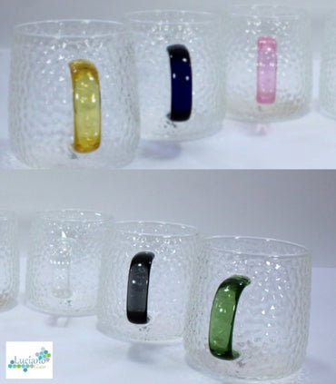 Luciano, 350Ml Borosilicate Single Wall Color Handles Glass Cup Set In Gift Box B/6