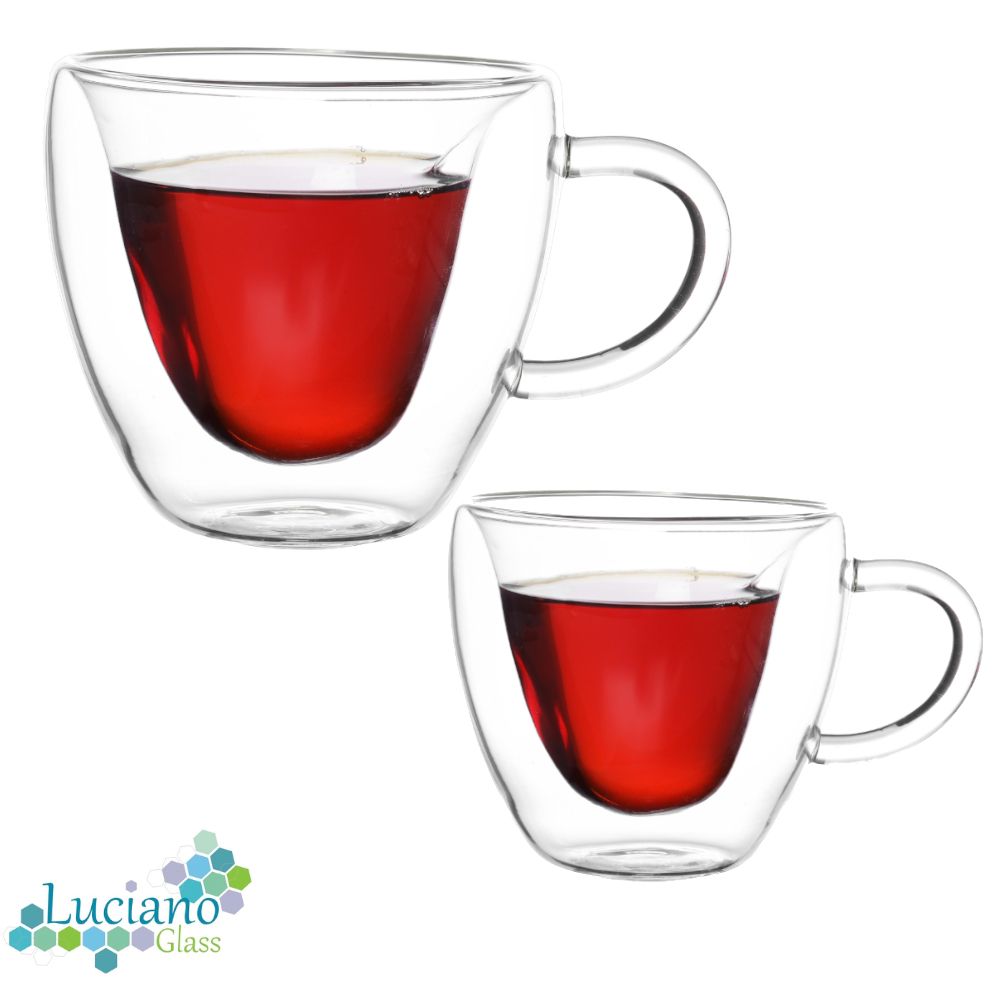 Luciano, 80Ml Borosilicate Double Wall 2Pc Cup In Gift Box (Heart Shape)