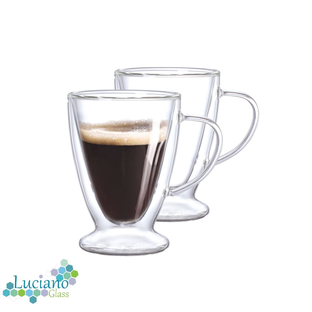Luciano, 300Ml Borosilicate Double Wall Glass 2Pc Cup In Gift Box